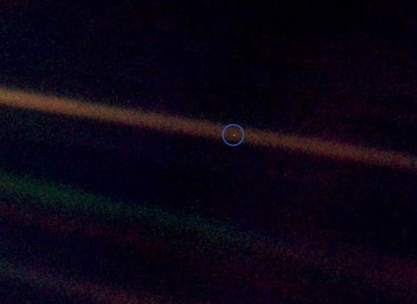 Earth as seen by Voyager 1 - 4 Billion miles away.